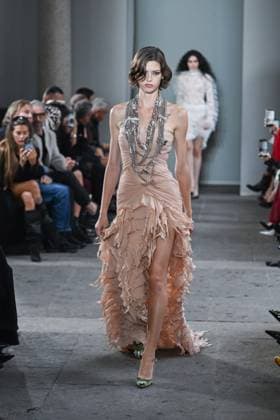 Milan, Italy: Milan, Milan Women s Fashion Week Spring Summer 2026 - Women s Fashion, Spring Summer 2026. - Blumarine fashion show - catwalk - photo: model Milan Italy  - ZUMAp169 20250926_zea_p169_521 Copyright: xSimonaxChiocciax