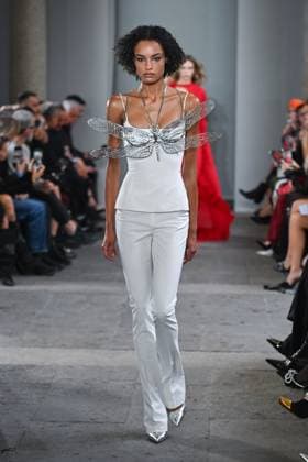 Milan, Italy: Milan, Milan Women s Fashion Week Spring Summer 2026 - Women s Fashion, Spring Summer 2026. - Blumarine fashion show - catwalk - photo: model Milan Italy  - ZUMAp169 20250926_zea_p169_531 Copyright: xSimonaxChiocciax