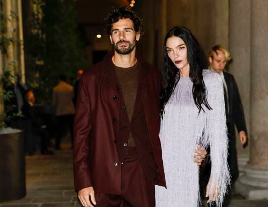 MFW EE72 Gala dinner Arrivals MP Carlo Stecchi, Mariacarla Boscono arrive at the EE72 event during Milan s Fashion Week Womenswear Spring Summer 2026, on September 26, 2025 in Milan (Italy), Italy. Photo by Marco Piovanotto Abacapress.com  Copyright: xPiovanottoxMarco ABACAx