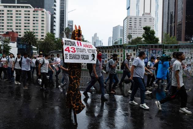 September 26, 2025, Mexico City, Mexico: On the 11th anniversary of the disappearance of 43 students from the Ayotzinapa Rural Teachers College, the mothers and fathers of the students called a rally in Mexico City. The attendees demanded justice and called on the army to release the missing information that is crucial to the ongoing investigation. Mexico City Mexico - ZUMAl178 20250926_znp_l178_006 Copyright: xCristianxLeyvax