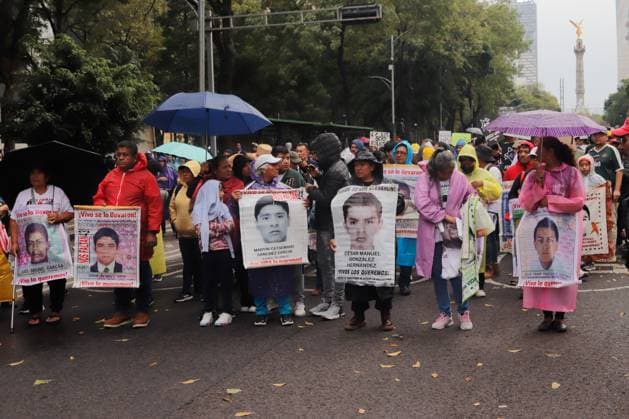 11th Anniversary of the forced disappearance of the 43 Ayotzinapa students Relatives of the victims of the 43 students from the Ayotzinapa taking part during a rally in memory of the 43 missing students from the Ayotzinapa Teacher Training School, to demand justice and truth about the case. on September 26, 2025 in Mexico City, Mexico. (Photo by Carlos Santiago Eyepix Group) Copyright: xCarlosxSantiago xEyepixxGroupx CS_26092025_170848