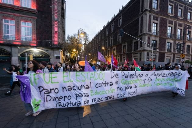 September 26, 2025, Mexico City, Mexico: On the 11th anniversary of the disappearance of 43 students from the Ayotzinapa Rural Teachers College, the mothers and fathers of the students called a rally in Mexico City. The attendees demanded justice and called on the army to release the missing information that is crucial to the ongoing investigation. Mexico City Mexico - ZUMAl178 20250926_znp_l178_039 Copyright: xCristianxLeyvax