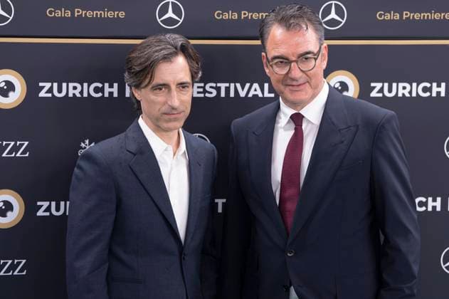 Noah Baumbach and Christian Jungen at the premiere of the feature film Jay Kelly at the 21 Zurich Film Festival 2025 in the Kongresssaal Zurich, 26 09 2025 Foto:xA.xRaemyx xFuturexImagex baumbach_5910