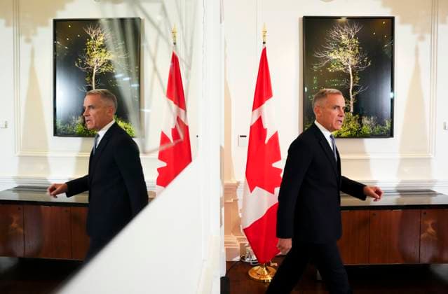 September 27, 2025, London, United Kingdom: Prime Minister Mark Carney holds a press conference at Canada House in London on Saturday, Sept. 27, 2025. London United Kingdom  - ZUMAc35_ 20250927_zaf_c35_005 Copyright: xSeanxKilpatrickx