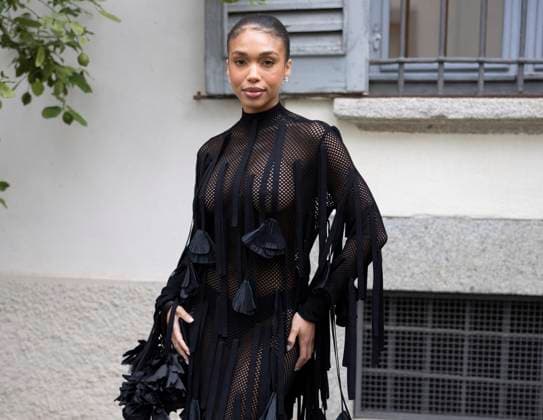 MFW Ferragamo Arrivals MP Lory Harvey arrives at the Ferragamo fashion show during Milan s Fashion Week Womenswear Spring Summer 2026, on September 27, 2025 in Milan (Italy). Photo by Marco Piovanotto Abacapress.com  Copyright: xPiovanottoxMarco ABACAx