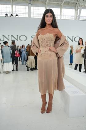 Milan, Milan Women s Fashion Week Spring Summer 2026 - Women s Fashion, Spring Summer 2026 - Ermanno Scervino fashion show - arrivals in the photo: guest  Copyright: xRiccardoxGIordanox xipa-agency.netx xRiccardoxGiordano IPAx IPA_Agency_IPA65816726
