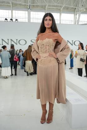 Milan, Milan Women s Fashion Week Spring Summer 2026 - Women s Fashion, Spring Summer 2026 - Ermanno Scervino fashion show - arrivals in the photo: guest  Copyright: xRiccardoxGIordanox xipa-agency.netx xRiccardoxGiordano IPAx IPA_Agency_IPA65816730