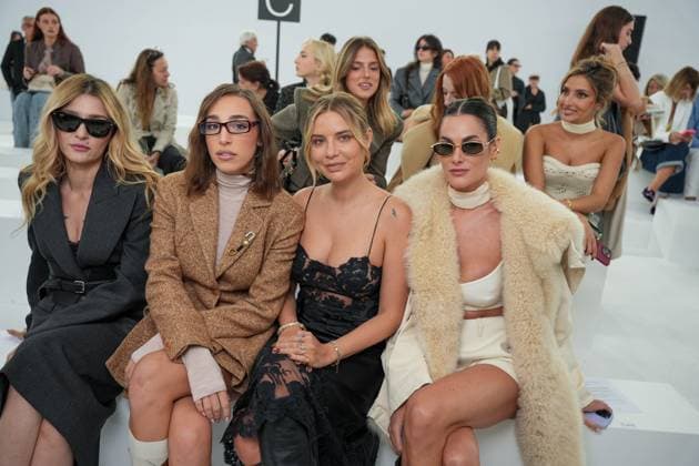 Milan, Milan Women s Fashion Week Spring Summer 2026 - Women s Fashion, Spring Summer 2026 - Ermanno Scervino fashion show - arrivals in the photo: Eleonora Carisi, Ginevra Mavilla, Veronica Ferraro Francesca Sofia Novello  Copyright: xRiccardoxGIordanox xipa-agency.netx xRiccardoxGiordano IPAx IPA_Agency_IPA65816909