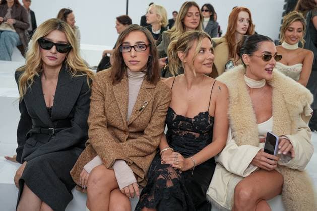 Milan, Milan Women s Fashion Week Spring Summer 2026 - Women s Fashion, Spring Summer 2026 - Ermanno Scervino fashion show - arrivals in the photo: Eleonora Carisi, Ginevra Mavilla, Veronica Ferraro Francesca Sofia Novello  Copyright: xRiccardoxGIordanox xipa-agency.netx xRiccardoxGiordano IPAx IPA_Agency_IPA65816921