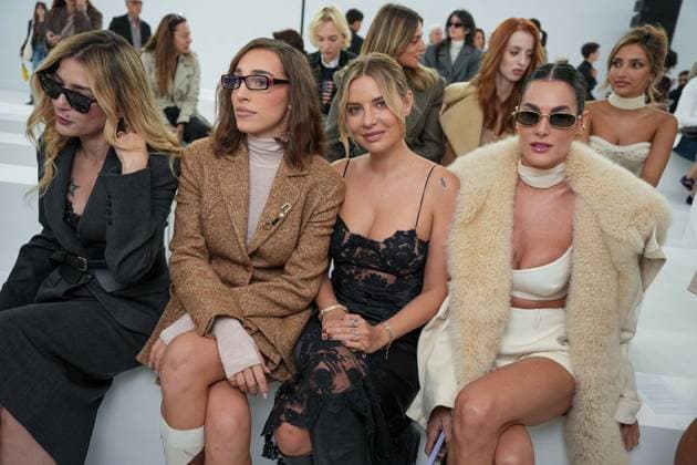 Milan, Milan Women s Fashion Week Spring Summer 2026 - Women s Fashion, Spring Summer 2026 - Ermanno Scervino fashion show - arrivals in the photo: Eleonora Carisi, Ginevra Mavilla, Veronica Ferraro Francesca Sofia Novello  Copyright: xRiccardoxGIordanox xipa-agency.netx xRiccardoxGiordano IPAx IPA_Agency_IPA65816954