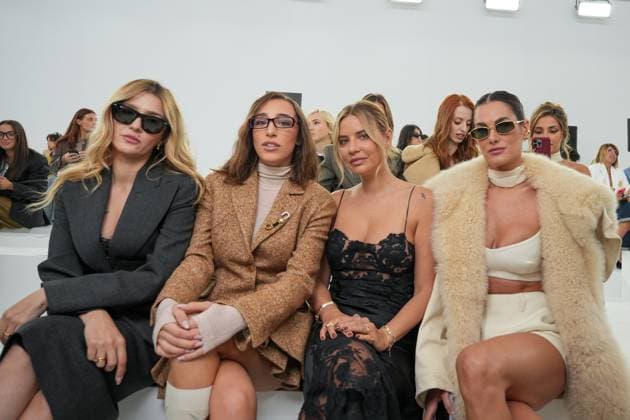 Milan, Milan Women s Fashion Week Spring Summer 2026 - Women s Fashion, Spring Summer 2026 - Ermanno Scervino fashion show - arrivals in the photo: Eleonora Carisi, Ginevra Mavilla, Veronica Ferraro Francesca Sofia Novello  Copyright: xRiccardoxGIordanox xipa-agency.netx xRiccardoxGiordano IPAx IPA_Agency_IPA65816287