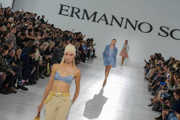 Milan, Milan Women s Fashion Week Spring Summer 2026 - Women s Fashion, Spring Summer 2026 - Ermanno Scervino fashion show - catwalk in the photo: Model  Copyright: xRiccardoxGIordanox xipa-agency.netx xRiccardoxGiordano IPAx IPA_Agency_IPA65817407