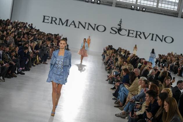 Milan, Milan Women s Fashion Week Spring Summer 2026 - Women s Fashion, Spring Summer 2026 - Ermanno Scervino fashion show - catwalk in the photo: Model  Copyright: xRiccardoxGIordanox xipa-agency.netx xRiccardoxGiordano IPAx IPA_Agency_IPA65817413