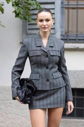 MFW Ferragamo Arrivals MP Kristina Romanova arrives at the Ferragamo fashion show during Milan s Fashion Week Womenswear Spring Summer 2026, on September 27, 2025 in Milan (Italy). Photo by Marco Piovanotto Abacapress.com  Copyright: xPiovanottoxMarco ABACAx