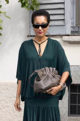 MFW Ferragamo Arrivals MP Tuma Mcpherson arrives at the Ferragamo fashion show during Milan s Fashion Week Womenswear Spring Summer 2026, on September 27, 2025 in Milan (Italy). Photo by Marco Piovanotto Abacapress.com  Copyright: xPiovanottoxMarco ABACAx