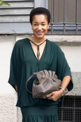 MFW Ferragamo Arrivals MP Tuma Mcpherson arrives at the Ferragamo fashion show during Milan s Fashion Week Womenswear Spring Summer 2026, on September 27, 2025 in Milan (Italy). Photo by Marco Piovanotto Abacapress.com  Copyright: xPiovanottoxMarco ABACAx