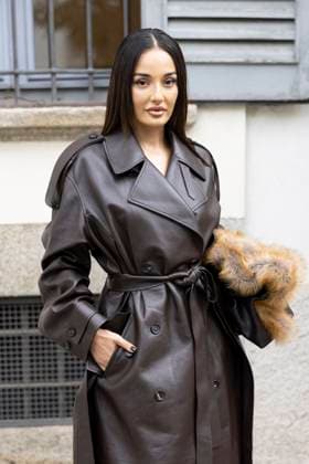 MFW Ferragamo Arrivals MP Amina Muaddi arrives at the Ferragamo fashion show during Milan s Fashion Week Womenswear Spring Summer 2026, on September 27, 2025 in Milan (Italy). Photo by Marco Piovanotto Abacapress.com  Copyright: xPiovanottoxMarco ABACAx