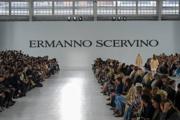 Milan, Milan Women s Fashion Week Spring Summer 2026 - Women s Fashion, Spring Summer 2026 - Ermanno Scervino fashion show - catwalk in the photo: Model  Copyright: xRiccardoxGIordanox xipa-agency.netx xRiccardoxGiordano IPAx IPA_Agency_IPA65817647