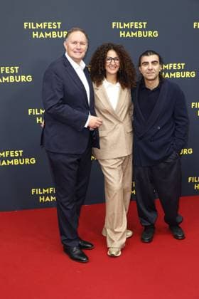 Carsten Brosda, Filmfest boss Malika Rabahallah and Fatih Akin at the Amrum Film Premiere on 27 09 2025 as part of the 33 Filmfest in Hamburg Diane Krugers öAmrum film premiere at the Filmfest in Hamburg