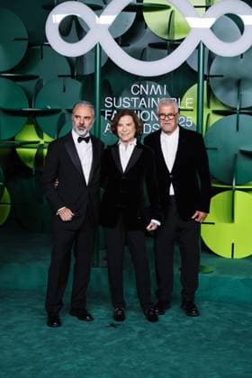 Milan, Milan Women s Fashion Week Spring Summer 2026 - Women s Fashion, Spring Summer 2026 - CNMI Sustainable Fashion Awards 2025 at Teatro alla Scala - Photocall for guest arrivals. Pictured: Andrea Camerana, Silvana Armani, Leo Dell Orco  Copyright: xAlessandroxBremecx xipa-agency.netx xx IPA_Agency_IPA65848953