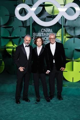 Milan, Milan Women s Fashion Week Spring Summer 2026 - Women s Fashion, Spring Summer 2026 - CNMI Sustainable Fashion Awards 2025 at Teatro alla Scala - Photocall for guest arrivals. Pictured: Andrea Camerana, Silvana Armani, Leo Dell Orco  Copyright: xAlessandroxBremecx xipa-agency.netx xx IPA_Agency_IPA65848959