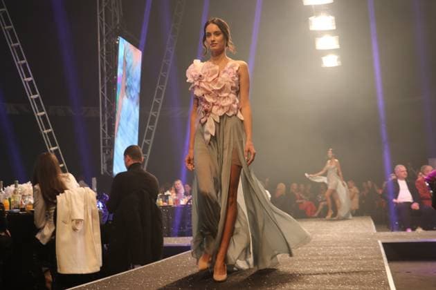 The CodeFashion Runway fashion show held in Bulgaria SOFIA, BULGARIA - SEPTEMBER 27: A model walks the runway at the CodeFashion Runway fashion show in Sofia, Bulgaria on September 27, 2025. The autumn winter event in the capital Sofia showcased collections by renowned fashion designers from Turkiye, Bulgaria, Croatia, Romania, Montenegro, North Macedonia, and Greece. Dzhanan Mehmed Ismail Anadolu Sofia Bulgaria. Editorial use only. Please get in touch for any other usage.  Copyright: x2025xAnadoluxDzhananxMehmedxIsmailx