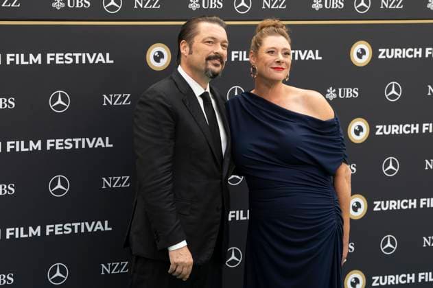 James Vanderbilt with wife Amber Freeman at the premiere of the feature film Nuremberg Nürnberg at the 21 Zurich Film Festival 2025 at the Festival Center Zurich, 27 09 2025 Foto:xA.xRaemyx xFuturexImagex nuremberg_5944