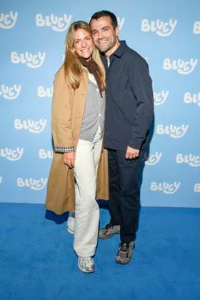 abb Katharina Kruse and Florian Kruse as guests on the blue carpet at the film premiere Bluey in the Kuechenspass Kollektion cinema at CinemaxX Berlin Potsdamer Platz on 27 09 2025 in Berlin Berlin Germany