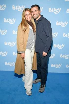 abb Katharina Kruse and Florian Kruse as guests on the blue carpet at the film premiere Bluey in the Kuechenspass Kollektion cinema at CinemaxX Berlin Potsdamer Platz on 27 09 2025 in Berlin Berlin Germany