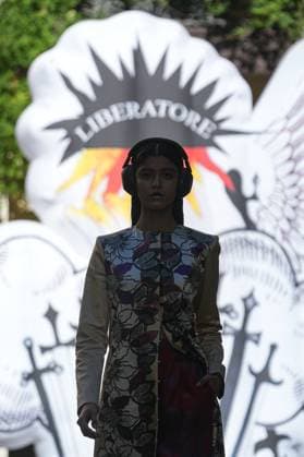 Milan, Milan Women s Fashion Week Spring Summer 2026 - Women s Fashion, Spring Summer 2026. - Francesca Liberatore fashion show - catwalk in the photo: Model  Copyright: xRiccardoxGIordanox xipa-agency.netx xRiccardoxGiordano IPAx IPA_Agency_IPA65863699