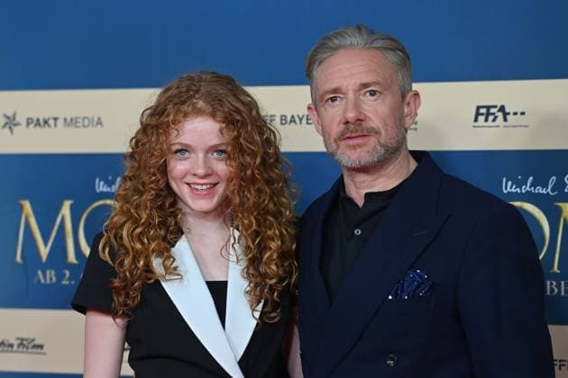 from left ,Alexa Goodall, Martin FREEMAN, film premiere MOMO on 128 09 2025 at the Mathaeser Cinema in Munich