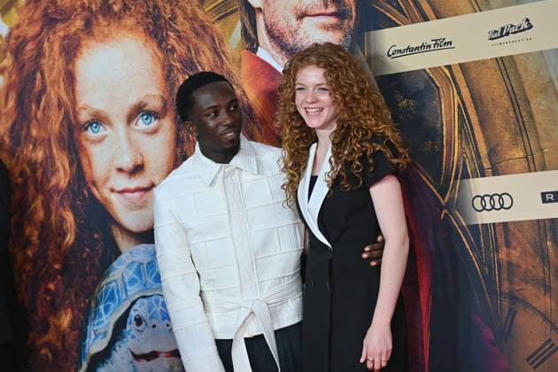 from left Araloyin Oshunremi actor , Alexa Goodall actress , movie premiere MOMO on 128 09 2025 at the Mathaeser cinema in Munich