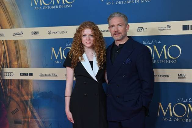 from left Alexa Goodall, Martin FREEMAN, film premiere MOMO on 128 09 2025 at the Mathaeser Cinema in Munich