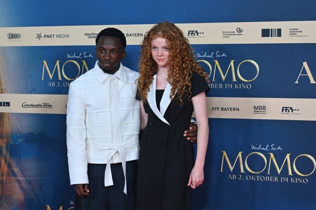 v li Araloyin Oshunrem,Alexa Goodall, film premiere MOMO on 128 09 2025 at the Mathaeser Cinema in Munich
