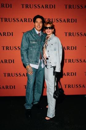 Milan Fashion Week - Women S S 2026 The Gentle Society by Trussardi Photocall Milan, Italy Cristiano Caccamo;Laura Adriani Milan Fashion Week - Women S S 2026 The Gentle Society by Trussardi Photocall Milan, Italy 28th September 2025  Copyright: xx
