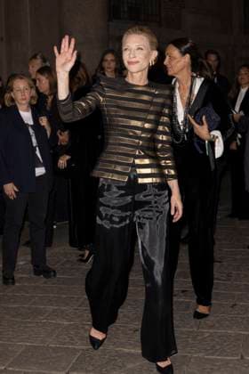 MFW Giorgio Armani arrivals MP Cate Blanchett arrives to Pinacoteca of Brera to attending the Giorgio Armani fashion show during Milan s Fashion Week Womenswear Spring Summer 2026, on September 28, 2025 in Milan (Italy). Photo by Marco Piovanotto Abacapress.com  Copyright: xPiovanottoxMarco ABACAx