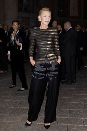 MFW Giorgio Armani arrivals MP Cate Blanchett arrives to Pinacoteca of Brera to attending the Giorgio Armani fashion show during Milan s Fashion Week Womenswear Spring Summer 2026, on September 28, 2025 in Milan (Italy). Photo by Marco Piovanotto Abacapress.com  Copyright: xPiovanottoxMarco ABACAx
