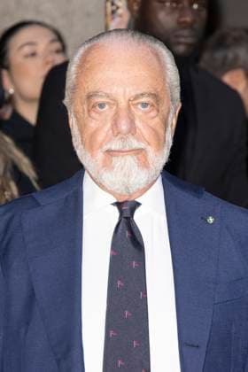 MFW Giorgio Armani arrivals MP Aurelio De Laurentis arrives to Pinacoteca of Brera to attending the Giorgio Armani fashion show is held during Milan s Fashion Week Womenswear Spring Summer 2026, on September 28, 2025 in Milan (Italy). Photo by Marco Piovanotto Abacapress.com  Copyright: xPiovanottoxMarco ABACAx