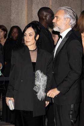 MFW Giorgio Armani arrivals MP Alexia, Andrea Camerana arrives to Pinacoteca of Brera to attending the Giorgio Armani fashion show is held during Milan s Fashion Week Womenswear Spring Summer 2026, on September 28, 2025 in Milan (Italy). Photo by Marco Piovanotto Abacapress.com  Copyright: xPiovanottoxMarco ABACAx