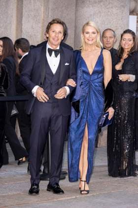 MFW Giorgio Armani arrivals MP Alejandro Gravier, Valeria Mazza arrive to Pinacoteca of Brera to attending the Giorgio Armani fashion show during Milan s Fashion Week Womenswear Spring Summer 2026, on September 28, 2025 in Milan (Italy). Photo by Marco Piovanotto Abacapress.com  Copyright: xPiovanottoxMarco ABACAx