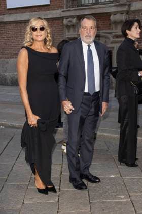 MFW Giorgio Armani arrivals MP Mirta Merlino, Marco Tardelli arrive to Pinacoteca of Brera to attending the Giorgio Armani fashion show is held during Milan s Fashion Week Womenswear Spring Summer 2026, on September 28, 2025 in Milan (Italy). Photo by Marco Piovanotto Abacapress.com  Copyright: xPiovanottoxMarco ABACAx