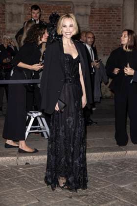 MFW Giorgio Armani arrivals MP Leslie Bibb arrives to Pinacoteca of Brera to attending the Giorgio Armani fashion show is held during Milan s Fashion Week Womenswear Spring Summer 2026, on September 28, 2025 in Milan (Italy). Photo by Marco Piovanotto Abacapress.com  Copyright: xPiovanottoxMarco ABACAx