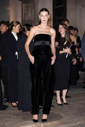 MFW Giorgio Armani arrivals MP Caterina De Angelis arrives to Pinacoteca of Brera to attending the Giorgio Armani fashion show is held during Milan s Fashion Week Womenswear Spring Summer 2026, on September 28, 2025 in Milan (Italy). Photo by Marco Piovanotto Abacapress.com  Copyright: xPiovanottoxMarco ABACAx