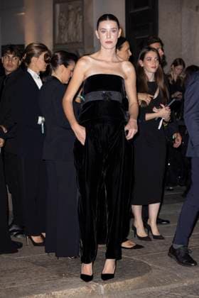 MFW Giorgio Armani arrivals MP Caterina De Angelis arrives to Pinacoteca of Brera to attending the Giorgio Armani fashion show is held during Milan s Fashion Week Womenswear Spring Summer 2026, on September 28, 2025 in Milan (Italy). Photo by Marco Piovanotto Abacapress.com  Copyright: xPiovanottoxMarco ABACAx