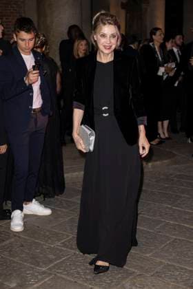 MFW Giorgio Armani arrivals MP Margherita Buy arrives to Pinacoteca of Brera to attending the Giorgio Armani fashion show is held during Milan s Fashion Week Womenswear Spring Summer 2026, on September 28, 2025 in Milan (Italy). Photo by Marco Piovanotto Abacapress.com  Copyright: xPiovanottoxMarco ABACAx