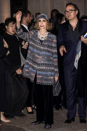 MFW Giorgio Armani arrivals MP Marisa Berenson arrives to Pinacoteca of Brera to attending the Giorgio Armani fashion show is held during Milan s Fashion Week Womenswear Spring Summer 2026, on September 28, 2025 in Milan (Italy). Photo by Marco Piovanotto Abacapress.com Milan Italy  Copyright: xPiovanottoxMarco ABACAx