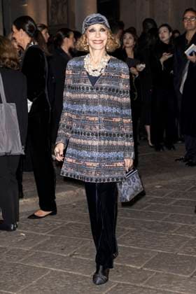MFW Giorgio Armani arrivals MP Marisa Berenson arrives to Pinacoteca of Brera to attending the Giorgio Armani fashion show is held during Milan s Fashion Week Womenswear Spring Summer 2026, on September 28, 2025 in Milan (Italy). Photo by Marco Piovanotto Abacapress.com Milan Italy  Copyright: xPiovanottoxMarco ABACAx