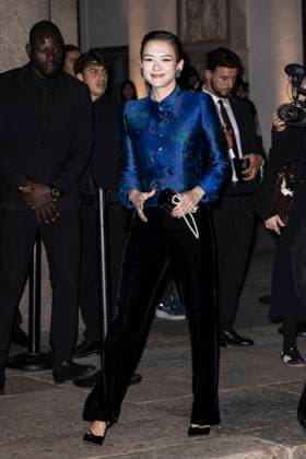 MFW Giorgio Armani arrivals MP A guest arrives to Pinacoteca of Brera to attending the Giorgio Armani fashion show is held during Milan s Fashion Week Womenswear Spring Summer 2026, on September 28, 2025 in Milan (Italy). Photo by Marco Piovanotto Abacapress.com  Copyright: xPiovanottoxMarco ABACAx