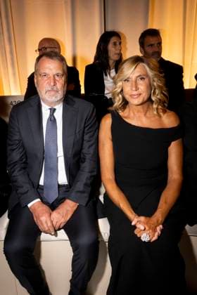 Milan Fashion Week - Women S S 2026 Giorgio Armani Fashion Show Front Row Pinacoteca di Brera - Milan, Italy Marco Tardelli;Myrta Merlino Milan Fashion Week - Women S S 2026 Giorgio Armani Fashion Show Front Row Pinacoteca di Brera - Milan, Italy 28th September 2025  Copyright: xALFONSOxCATALANO SGPITALIAx