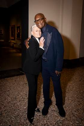 Milan Fashion Week - Women S S 2026 Giorgio Armani Fashion Show Front Row Pinacoteca di Brera - Milan, Italy Glenn Close;Samuel L Jackson Milan Fashion Week - Women S S 2026 Giorgio Armani Fashion Show Front Row Pinacoteca di Brera - Milan, Italy 28th September 2025  Copyright: xALFONSOxCATALANO SGPITALIAx